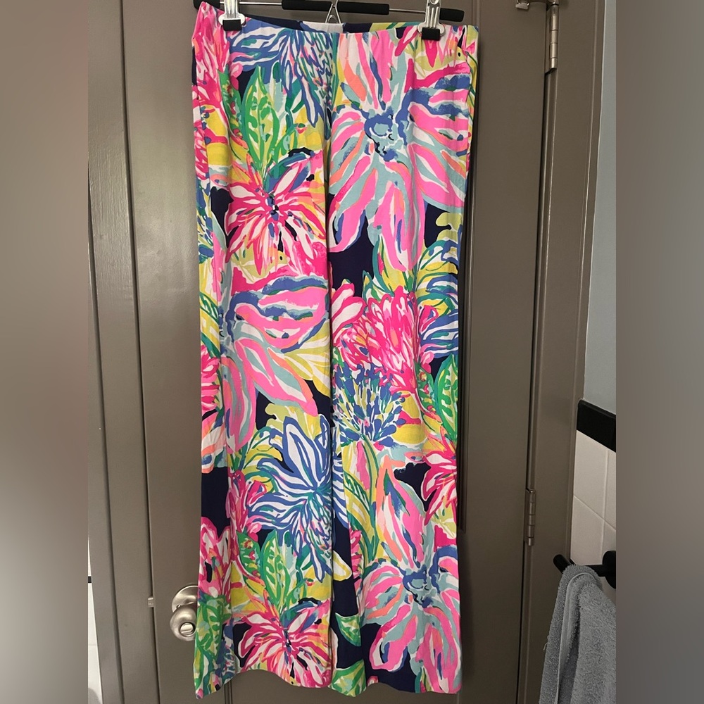 Lilly Pulitzer Resort Navy Travelers Palm Georgia May Palazzo Pant